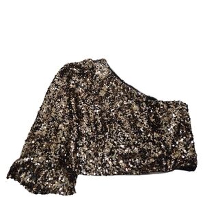 Sequin One-Shoulder Top